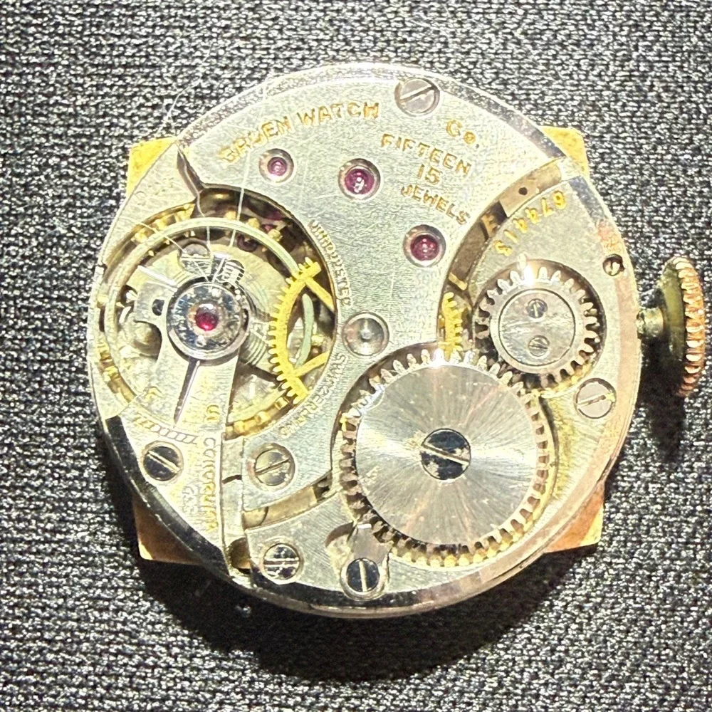Gruen Vintage Art Deco Square Watch 15J Cal 411C Guildite Parts No Crystal